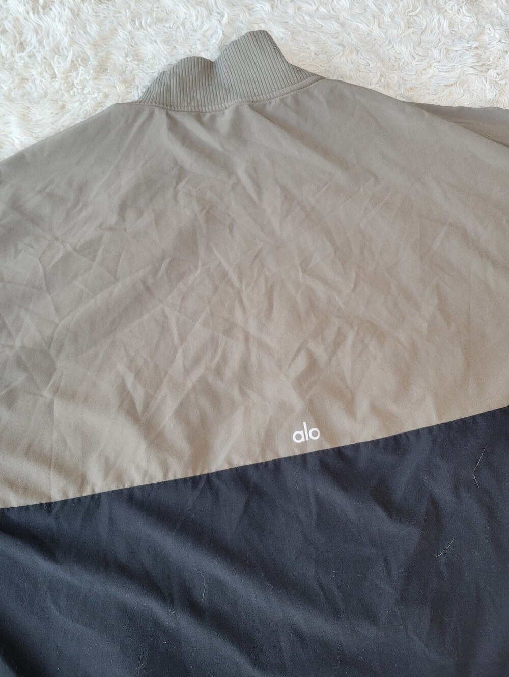 Alo Yoga City Girl Track Pullover Olive Green Black Small - Picture 5 of 6